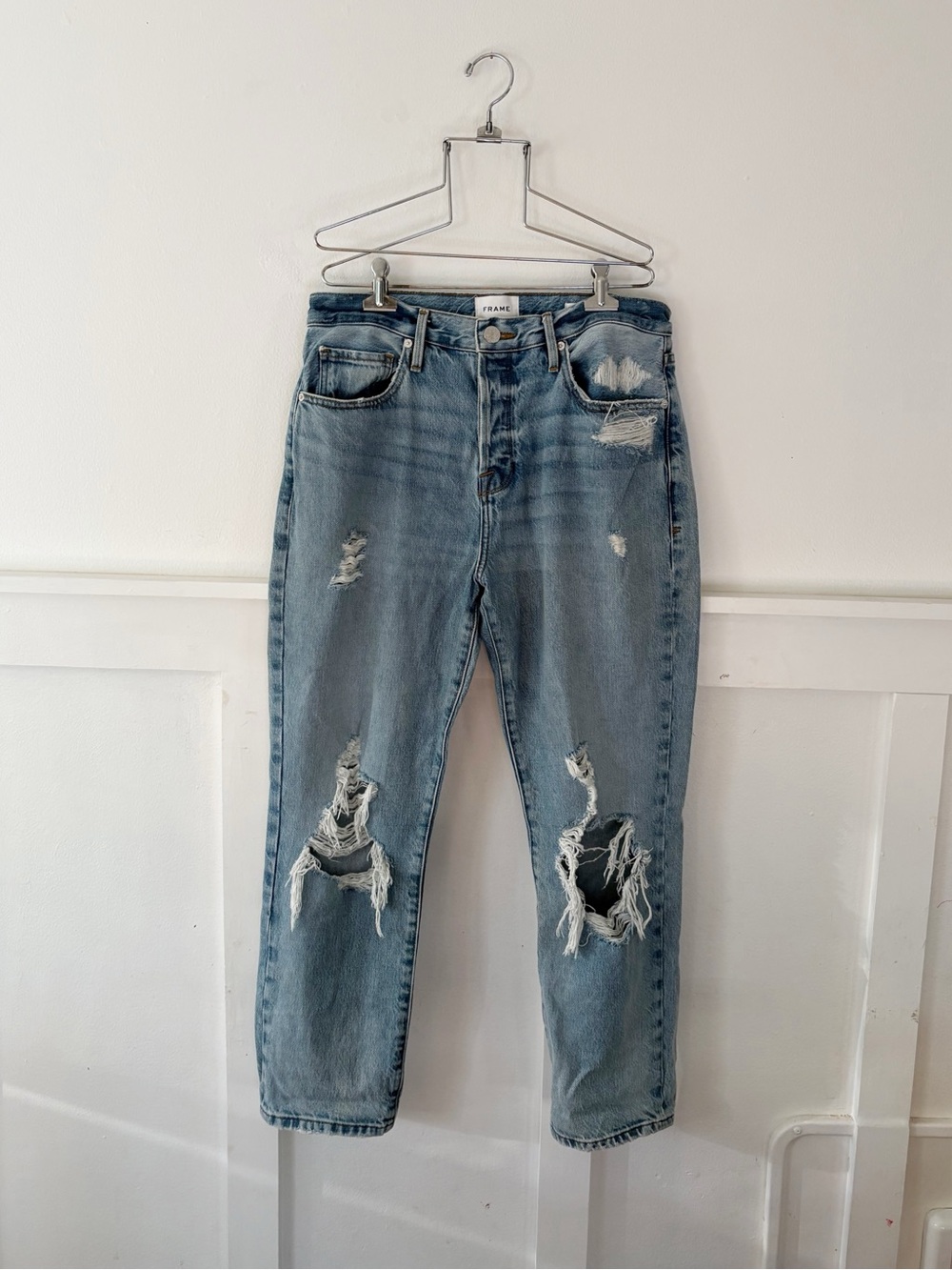 FRAME Le Original Distressed‎ Jeans Light Wash Denim High Rise Size 29
